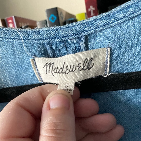 Madewell | Denim Chambray Indigo Peasant Dress - Picture 11 of 13